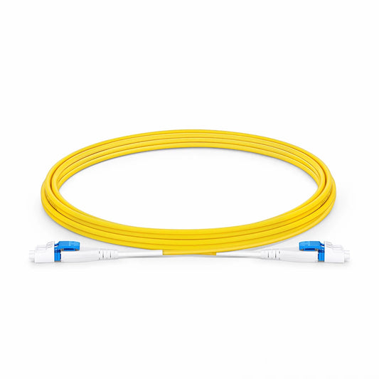 3m (10ft) Fiber Patch Cable, 2 Fibers, LC UPC Duplex to LC UPC Duplex Flat Clip Uniboot, Single Mode (OS2), Riser (OFNR), 2.0mm, Yellow