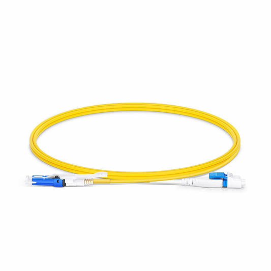 1m (3ft) Fiber Patch Cable, 2 Fibers, CS™ UPC Duplex to LC UPC Duplex Flat Clip Uniboot, Single Mode (OS2), Riser (OFNR), 2.0mm, Yellow, for 200/400G Network Connection