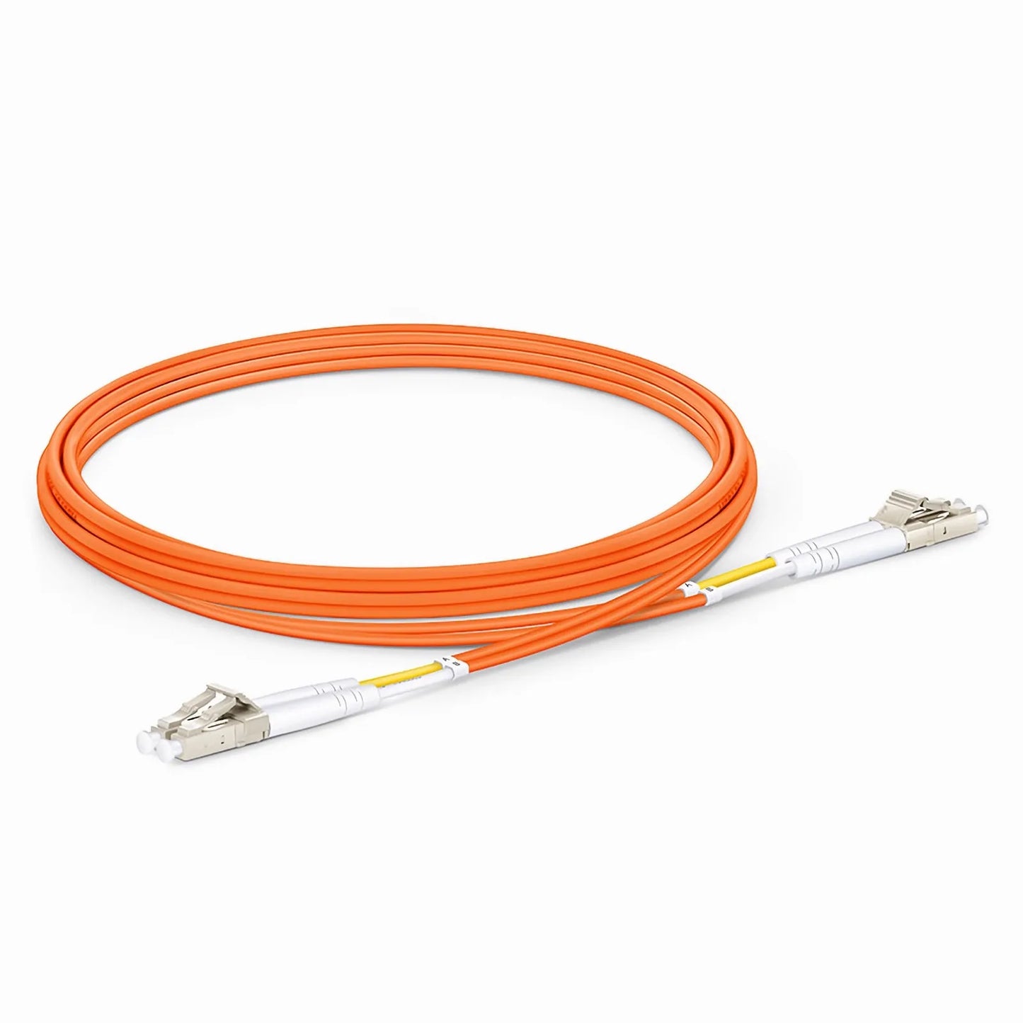 2m (7ft) Fiber Patch Cable, 2 Fibers, LC UPC Duplex to LC UPC Duplex, Multimode (OM2), Riser (OFNR), 2.0mm, Tight-Buffered, Orange