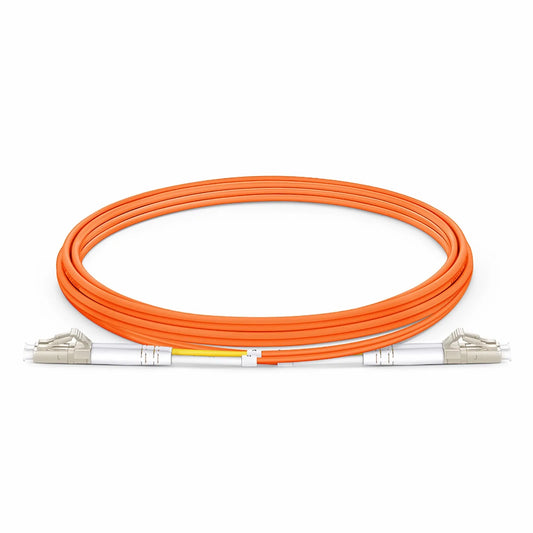 2m (7ft) Fiber Patch Cable, 2 Fibers, LC UPC Duplex to LC UPC Duplex, Multimode (OM2), Riser (OFNR), 2.0mm, Tight-Buffered, Orange