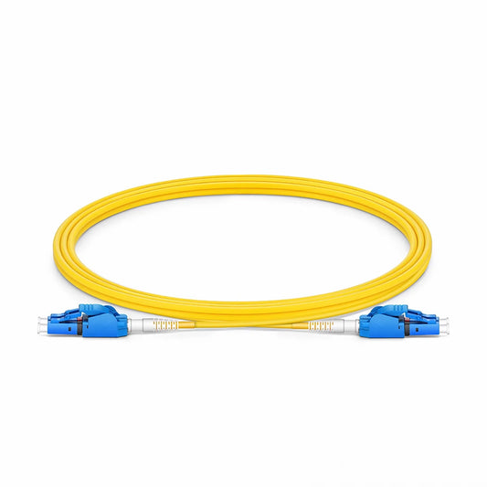 2m (7ft) Fiber Patch Cable, 2 Fibers, LC UPC Duplex to LC UPC Duplex Switchable Clip Uniboot, Single Mode (OS2), Riser (OFNR), 2.0mm, Yellow