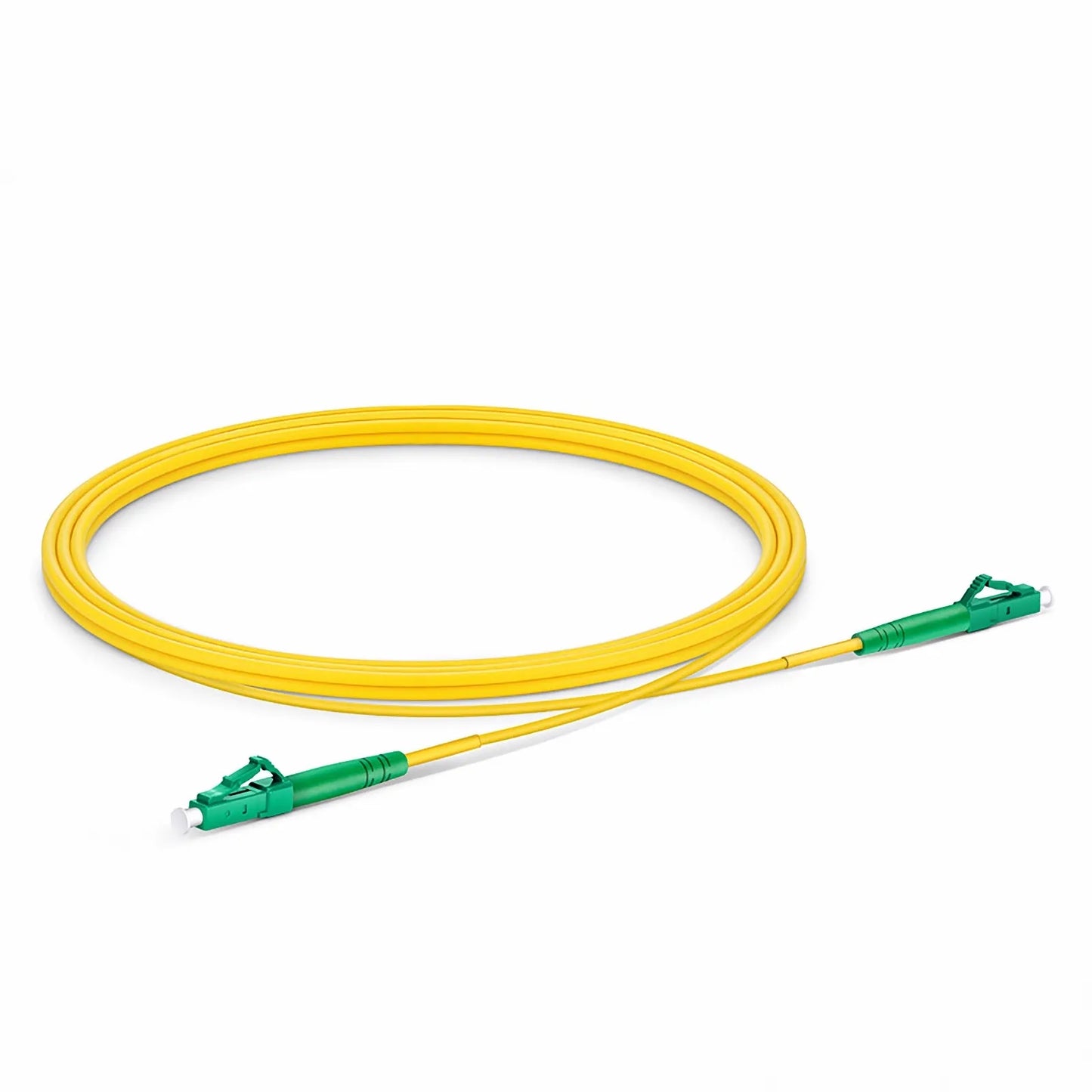 2m (7ft) Fiber Patch Cable, 1 Fiber, LC APC Simplex to LC APC Simplex, Single Mode (OS2), Riser (OFNR), 2.0mm, Tight-Buffered, Yellow