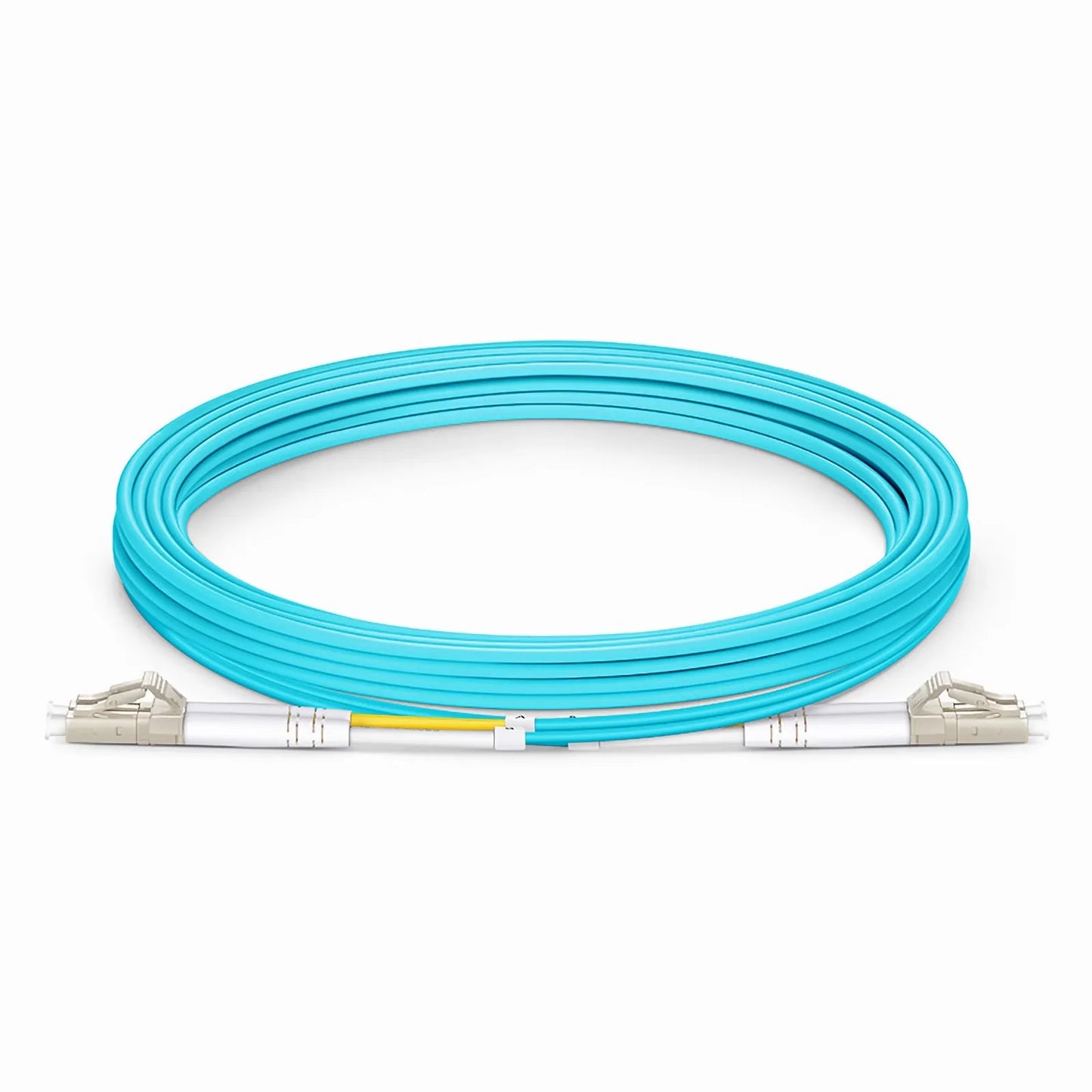 3m (10ft) Fiber Patch Cable, 2 Fibers, LC UPC Duplex to LC UPC Duplex, Multimode (OM3), Riser (OFNR), 2.0mm, Tight-Buffered, Aqua