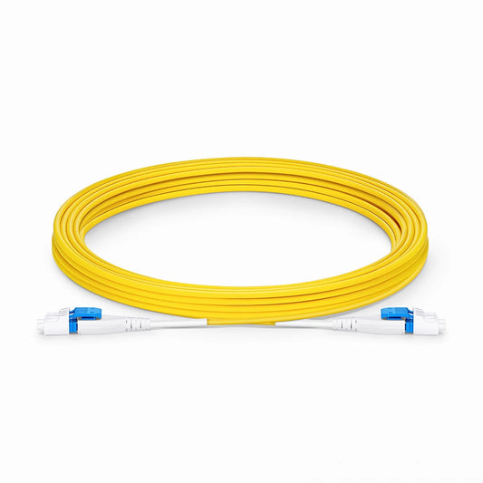 7m (23ft) Fiber Patch Cable, 2 Fibers, LC UPC Duplex to LC UPC Duplex Flat Clip Uniboot, Single Mode (OS2), LSZH, 2.0mm,Yellow