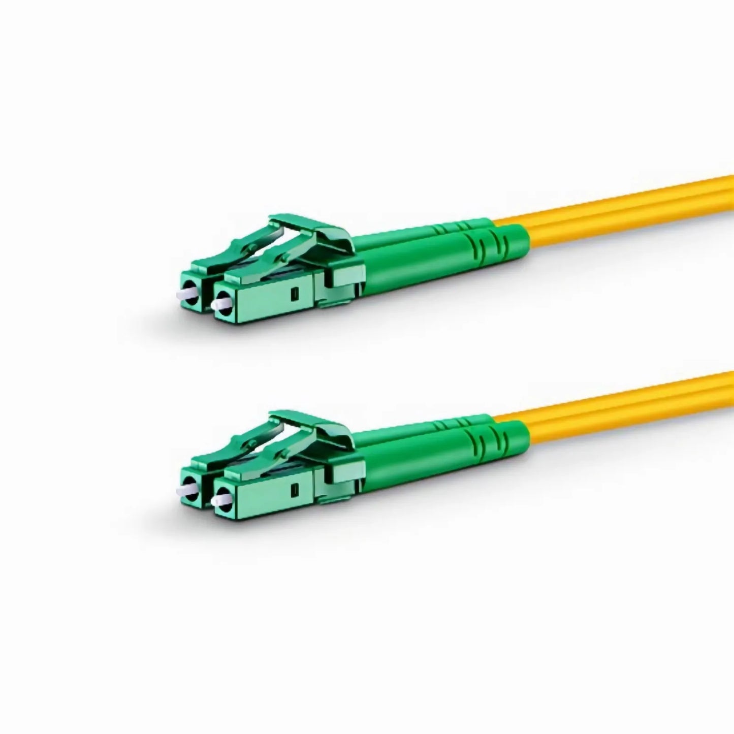 2m (7ft) Fiber Patch Cable, 2 Fibers, LC APC Duplex to LC APC Duplex, Single Mode (OS2), Riser (OFNR), 2.0mm, Tight-Buffered, Yellow