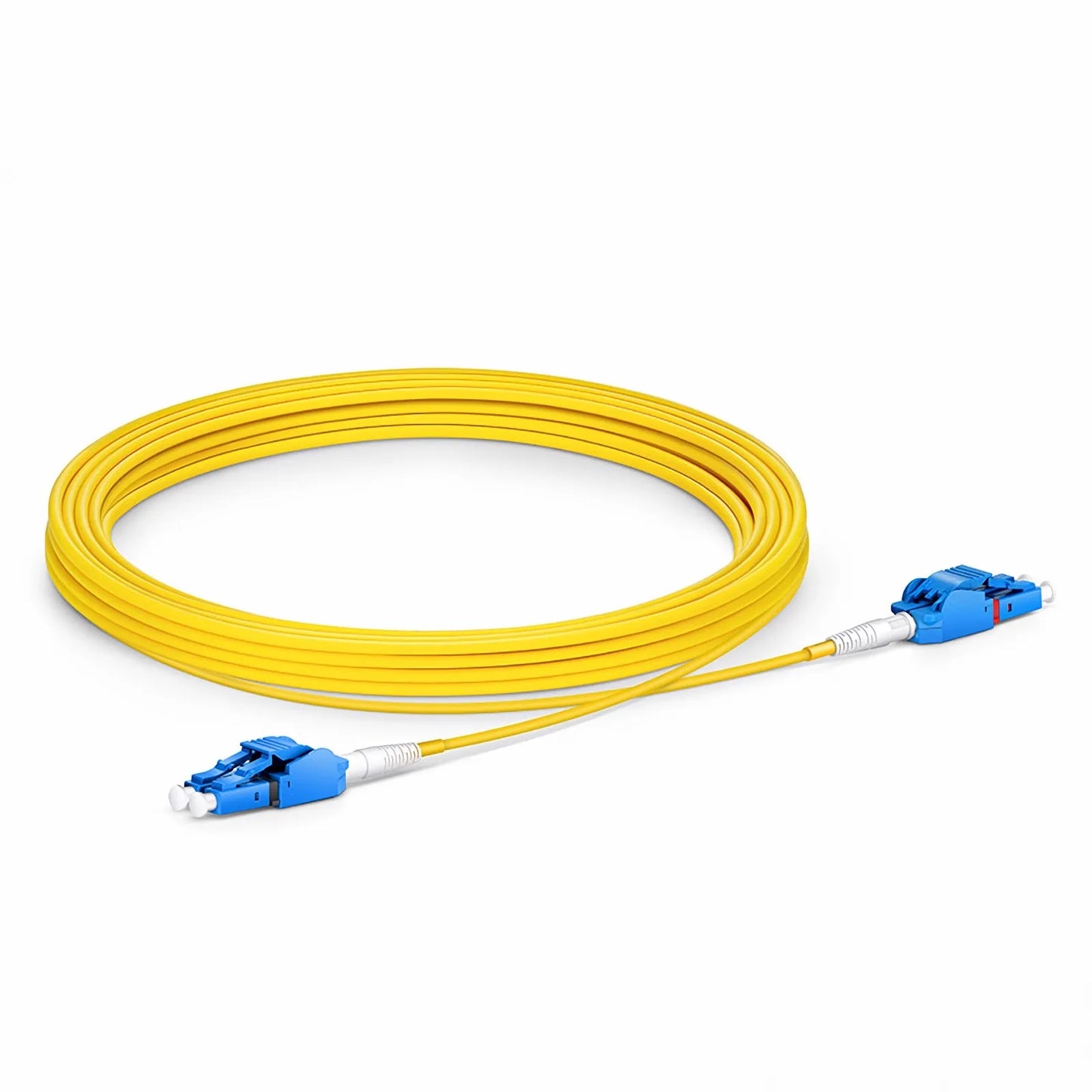 5m (16ft) Fiber Patch Cable, 2 Fibers, LC UPC Duplex to LC UPC Duplex Switchable Clip Uniboot, Single Mode (OS2), Riser (OFNR), 2.0mm, Yellow