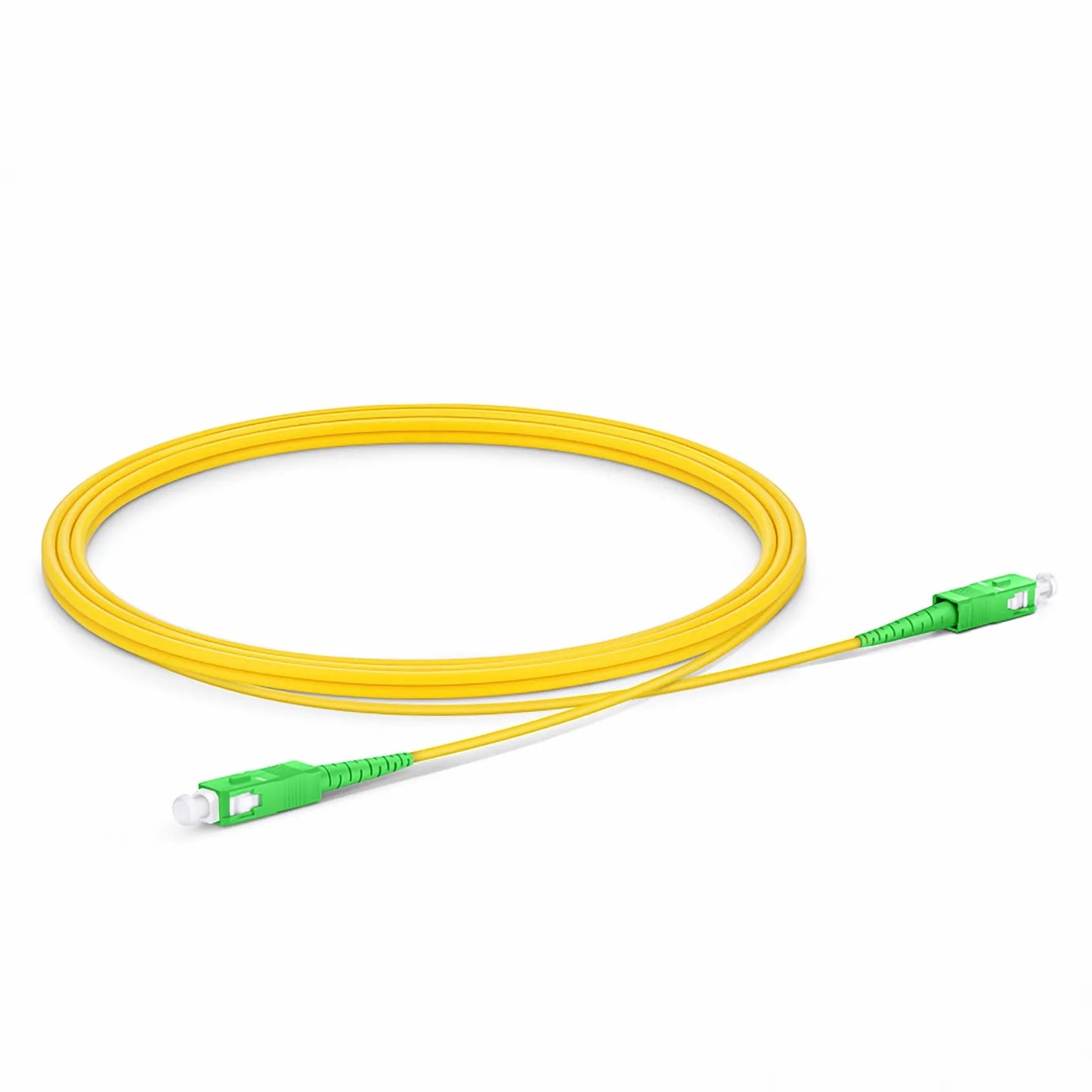 2m (7ft) Fiber Patch Cable, 1 Fiber, SC APC Simplex to SC APC Simplex, Single Mode (OS2), Riser (OFNR), 2.0mm, Tight-Buffered, Yellow, 10 Pcs/Pack