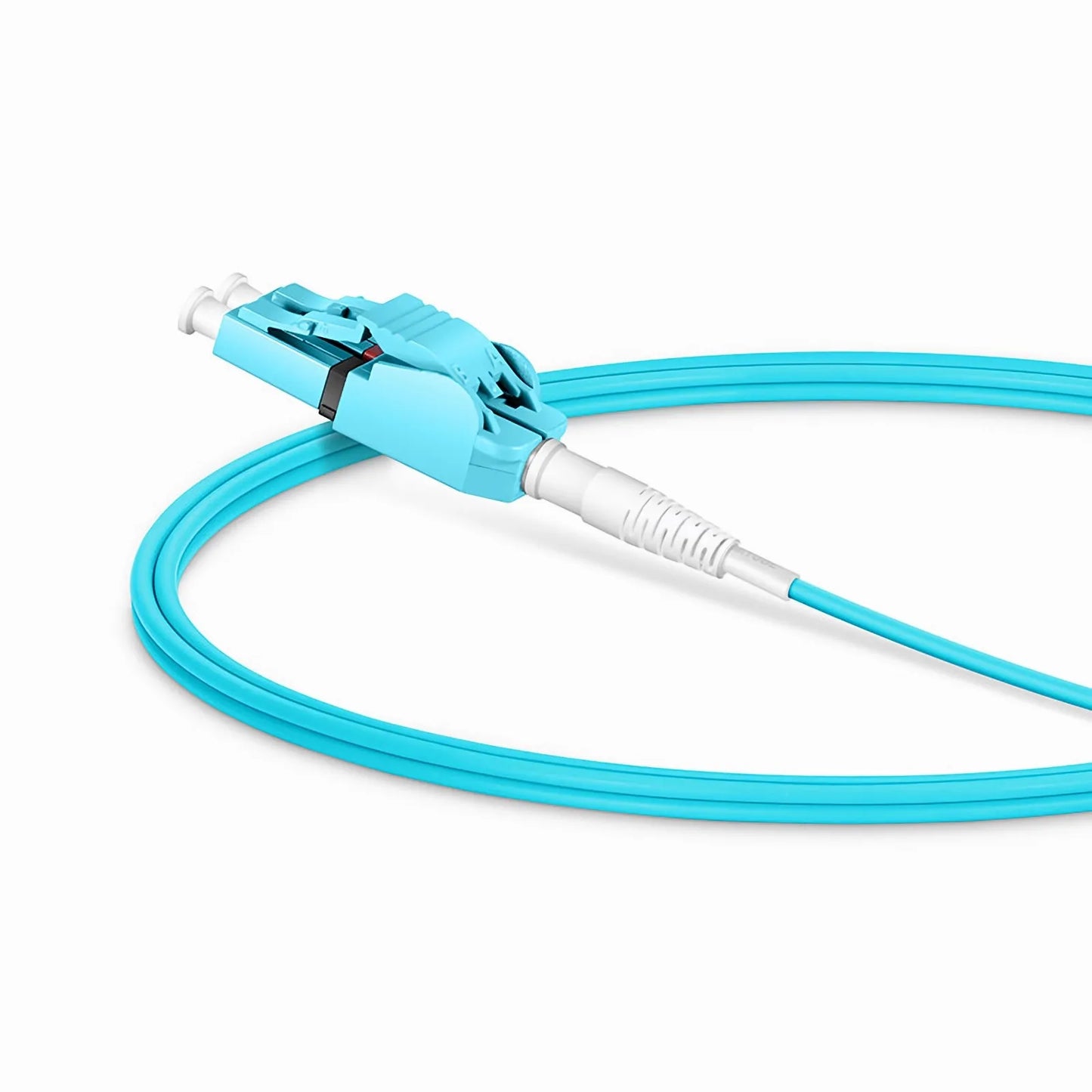 1m (3ft) Fiber Patch Cable, 2 Fibers, LC UPC Duplex to LC UPC Duplex Switchable Clip Uniboot, Multimode (OM4), Riser (OFNR), 2.0mm, Aqua