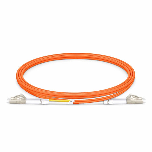 1m (3ft) Fiber Patch Cable, 2 Fibers, LC UPC Duplex to LC UPC Duplex, Multimode (OM2), Riser (OFNR), 2.0mm, Tight-Buffered, Orange