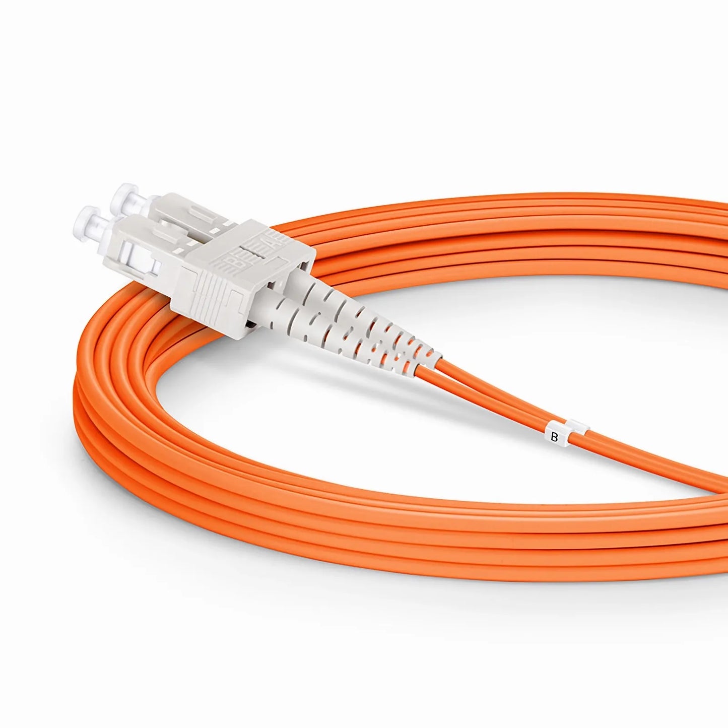 3m (10ft) Fiber Patch Cable, 2 Fibers, G.651, LC UPC Duplex to SC UPC Duplex, Multimode (OM1), Riser (OFNR), 2.0mm, Tight-Buffered, Orange