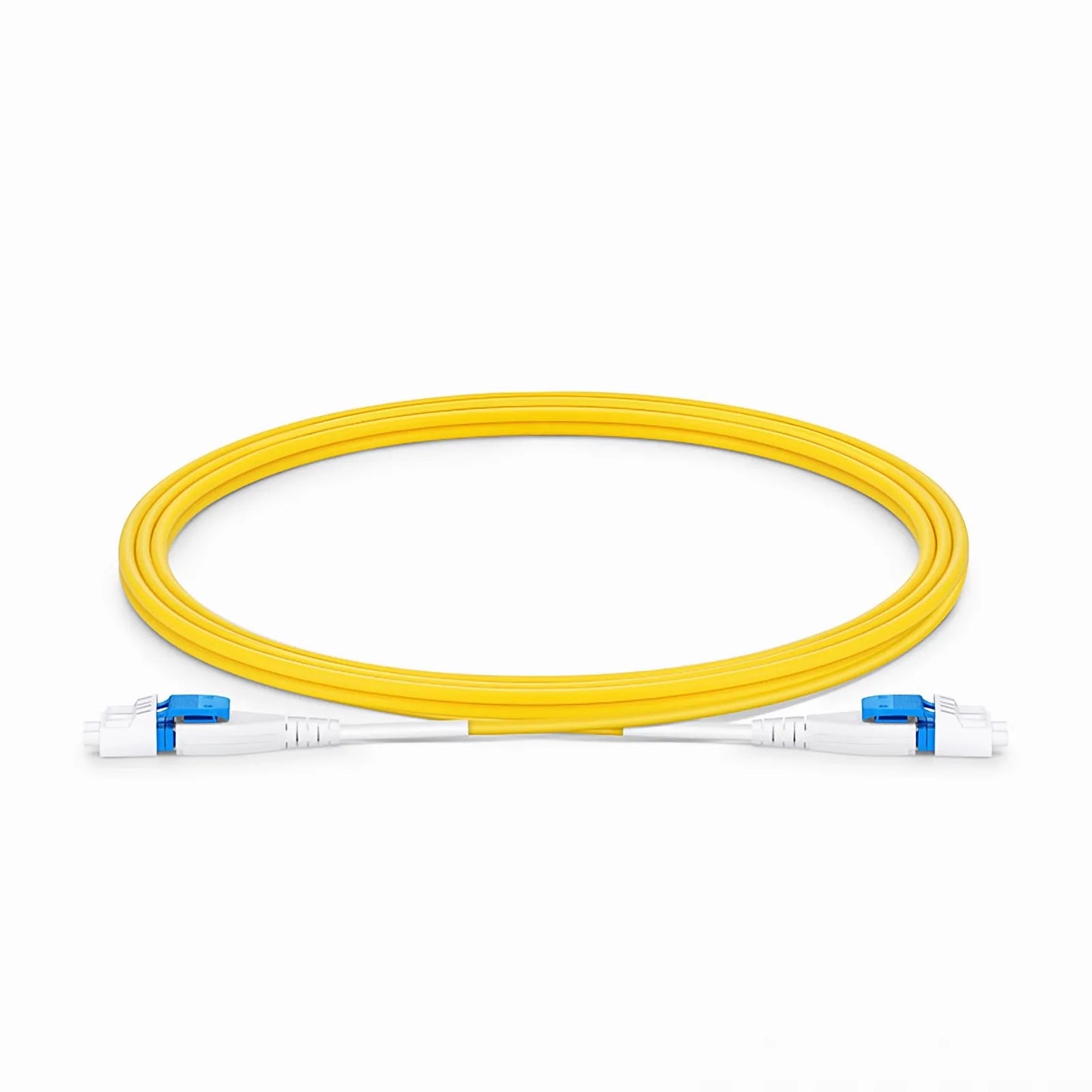 1.5m (5ft) Fiber Patch Cable, 2 Fibers, Short Boot, LC UPC Duplex to LC UPC Duplex, Single Mode (OS2), Riser (OFNR), 2.0mm, Tight-Buffered, Yellow