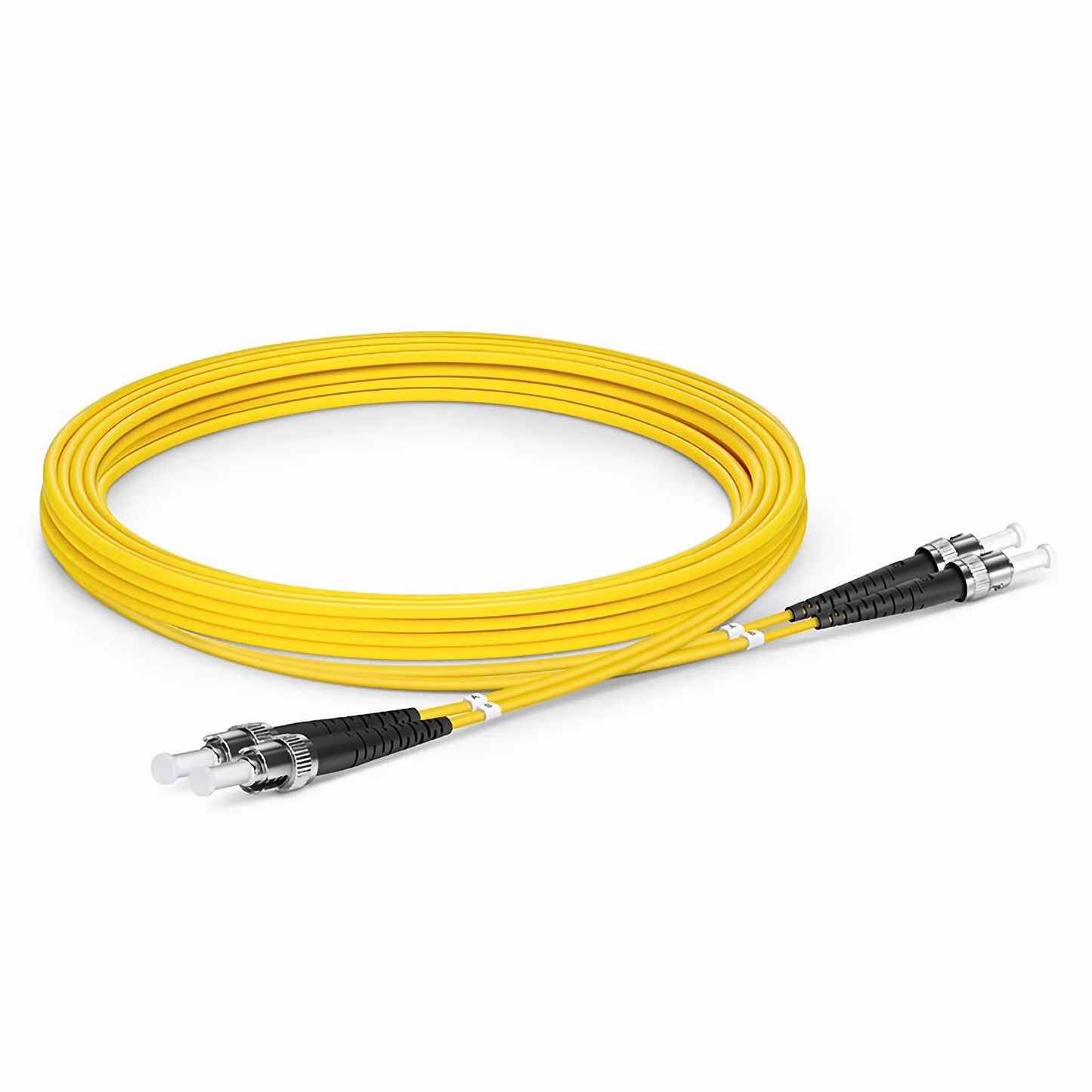 3m (10ft) Fiber Patch Cable, 2 Fibers, ST UPC to ST UPC, Single Mode (OS2), Riser (OFNR), 2.0mm, Tight-Buffered, Yellow