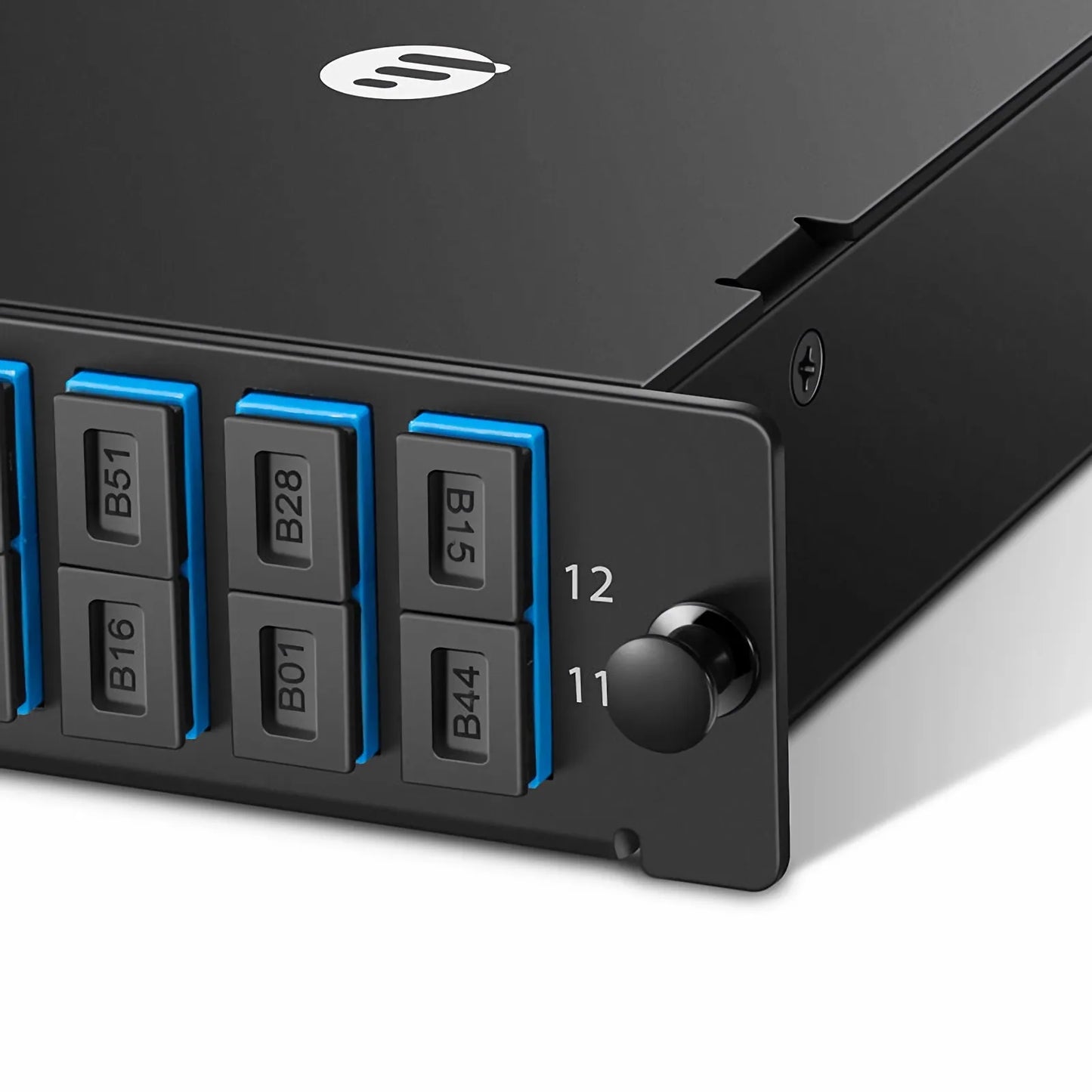 FHD™ MTP®-SC Cassette, OS2 Single Mode, Type A, 12 Fibers, MTP®-12 (Male) to 6 x SC Duplex (Blue), 0.35dB Max.