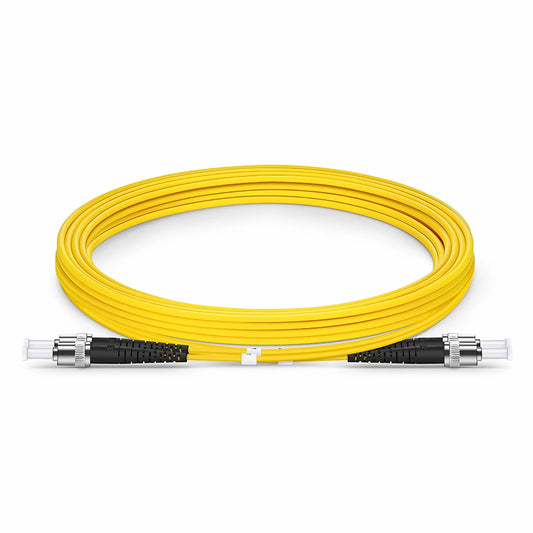 3m (10ft) Fiber Patch Cable, 2 Fibers, ST UPC to ST UPC, Single Mode (OS2), LSZH, 2.0mm, Tight-Buffered, Yellow