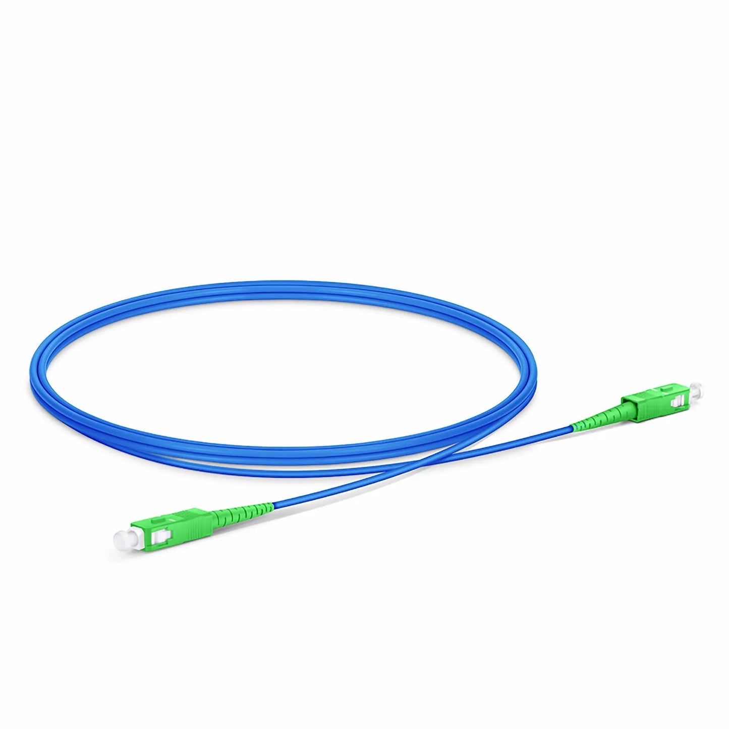 1m (3ft) Armored Fiber Patch Cable, 1 Fiber, SC APC Simplex to SC APC Simplex, Single Mode (OS2), Riser (OFCR), 3.0mm, Blue