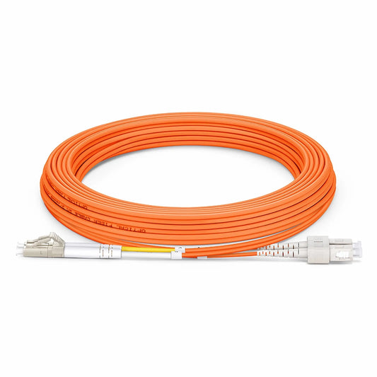 5m (16ft) Fiber Patch Cable, 2 Fibers, LC UPC Duplex to SC UPC Duplex, Multimode (OM2), Riser (OFNR), 2.0mm, Tight-Buffered, Orange