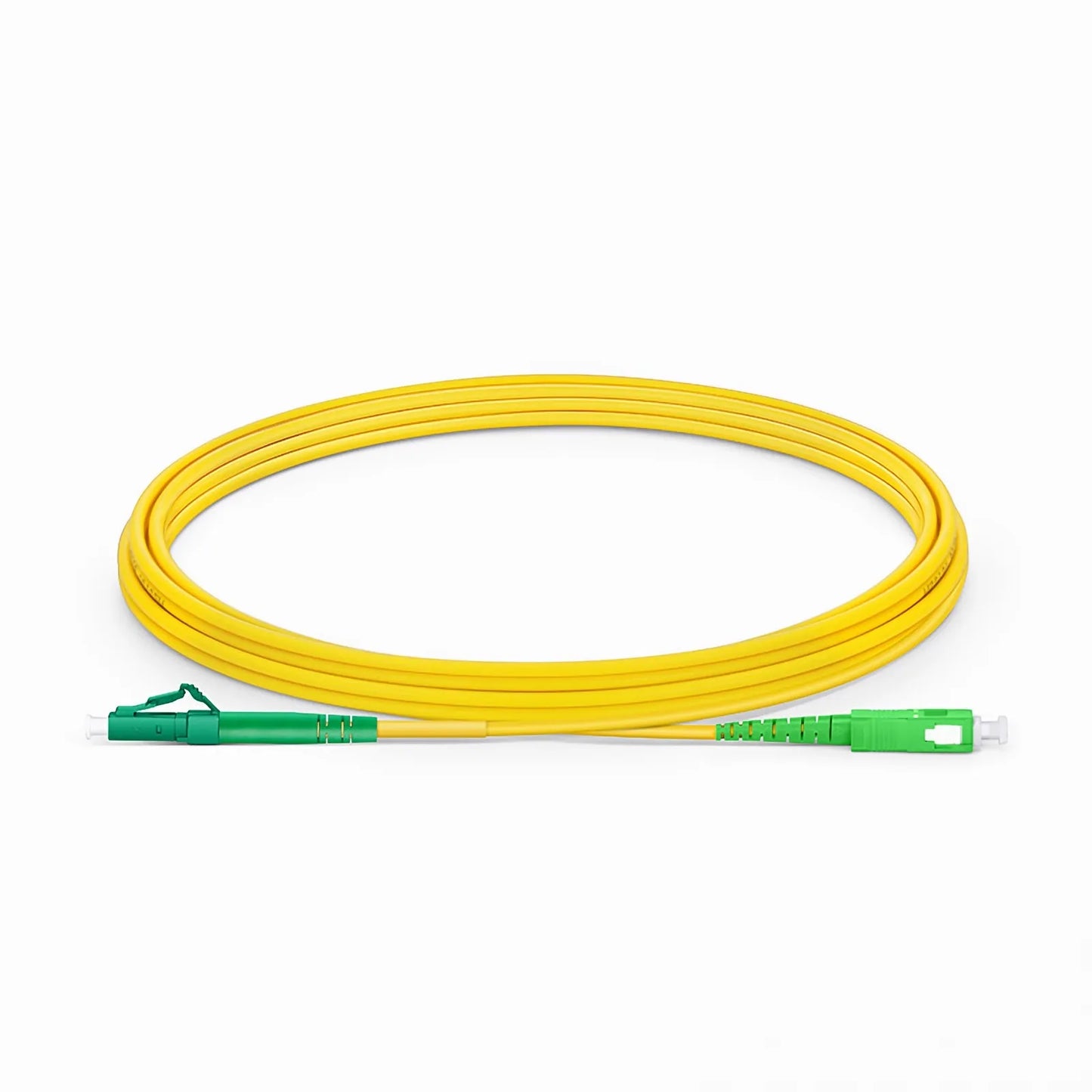 3m (10ft) Fiber Patch Cable, 1 Fiber, LC APC Simplex to SC APC Simplex, Single Mode (OS2), Riser (OFNR), 2.0mm, Tight-Buffered, Yellow