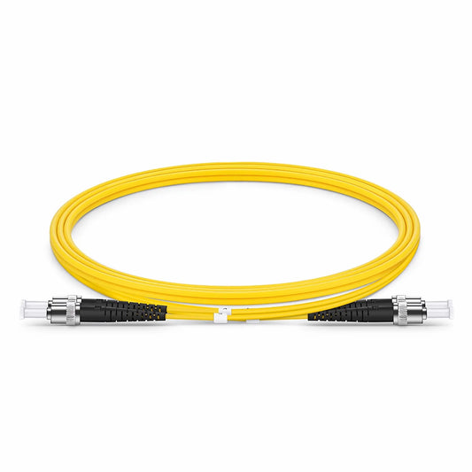 1m (3ft) Fiber Patch Cable, 2 Fibers, ST UPC to ST UPC, Single Mode (OS2), Riser (OFNR), 2.0mm, Tight-Buffered, Yellow