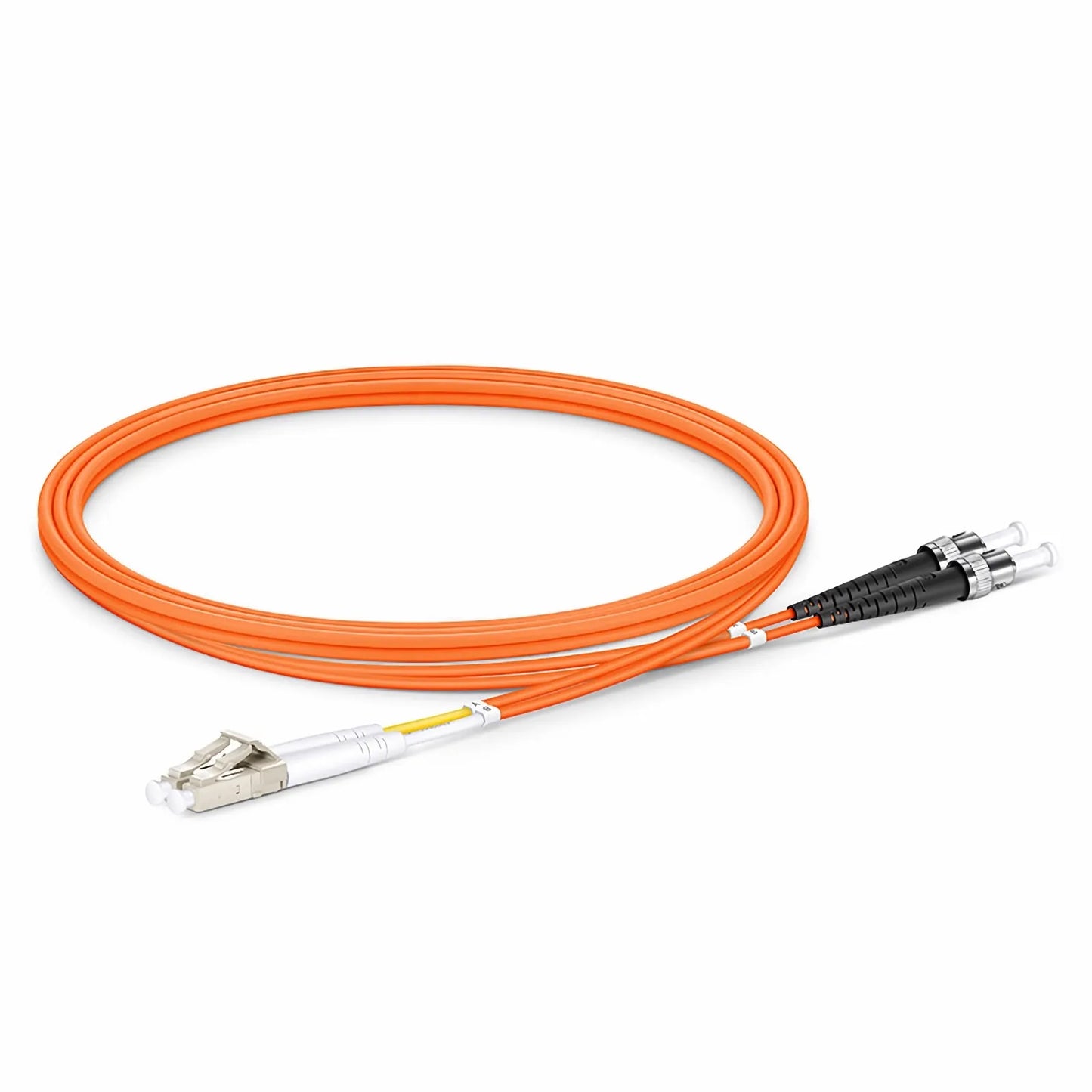 1m (3ft) Fiber Patch Cable, 2 Fibers, G.651, LC UPC Duplex to ST UPC, Multimode (OM1), Riser (OFNR), 2.0mm, Tight-Buffered, Orange