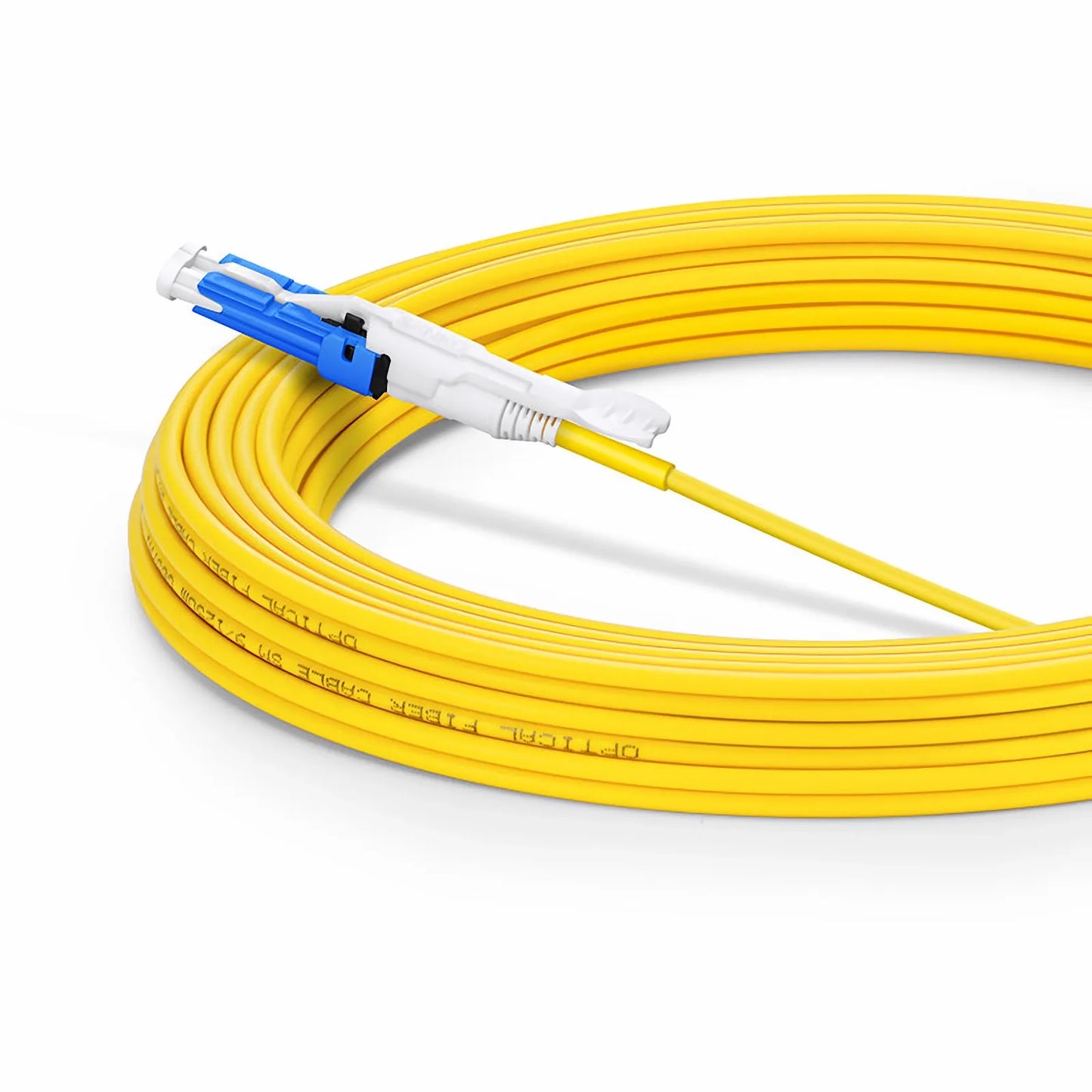 10m (33ft) Fiber Patch Cable, 2 Fibers, CS™ UPC Duplex to LC UPC Duplex Flat Clip Uniboot, Single Mode (OS2), Riser (OFNR), 2.0mm, Yellow, for 200/400G Network Connection