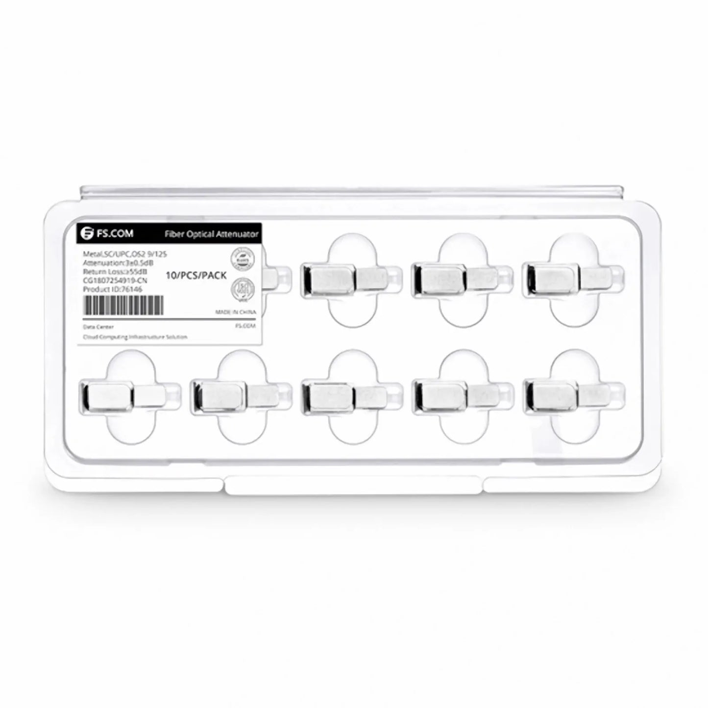 SC/UPC Singlemode Fixed Fiber Optic Attenuator, Male-Female, 3dB (10pcs/Pack)
