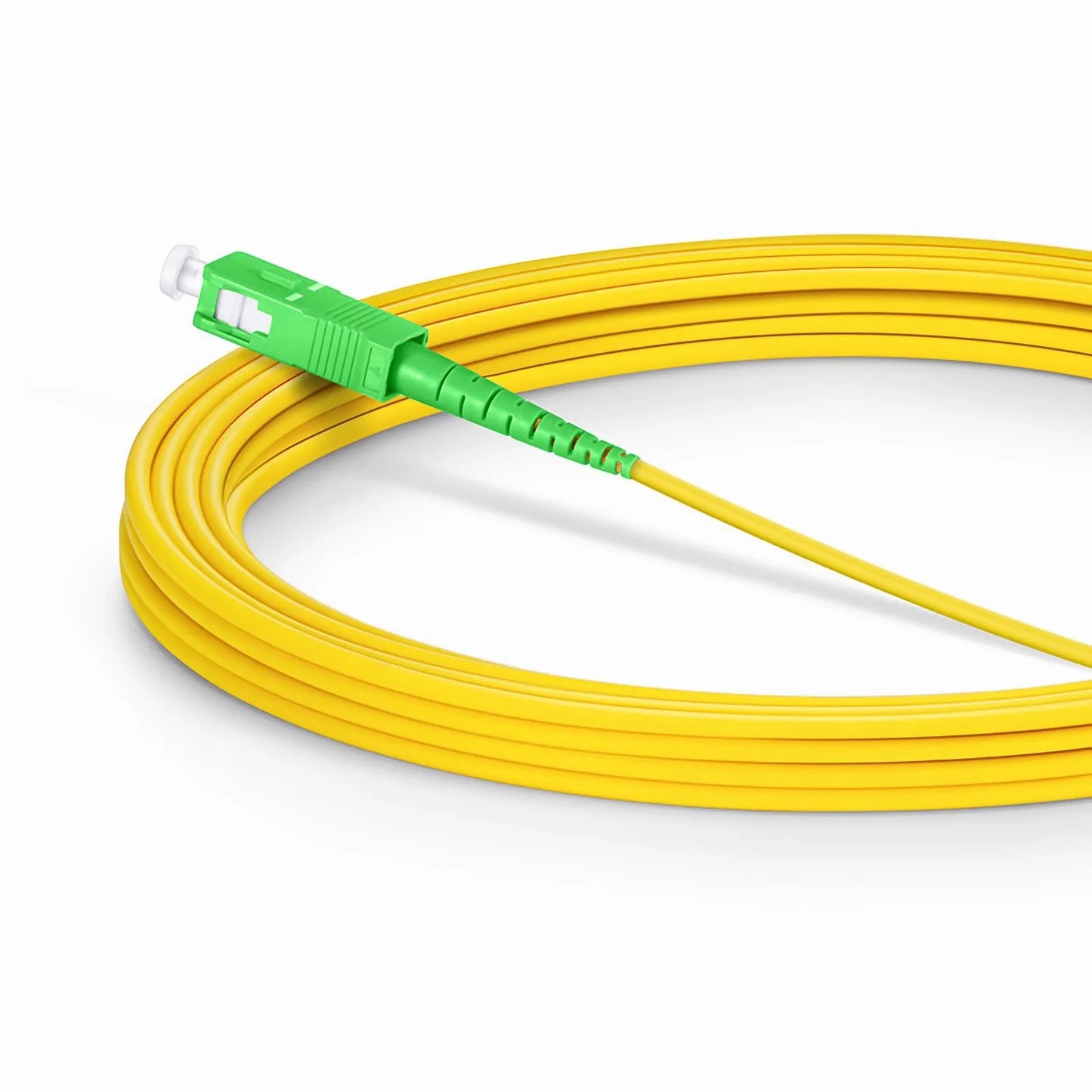 7m (23ft) Fiber Patch Cable, 1 Fiber, LC APC Simplex to SC APC Simplex, Single Mode (OS2), Riser (OFNR), 2.0mm, Tight-Buffered, Yellow