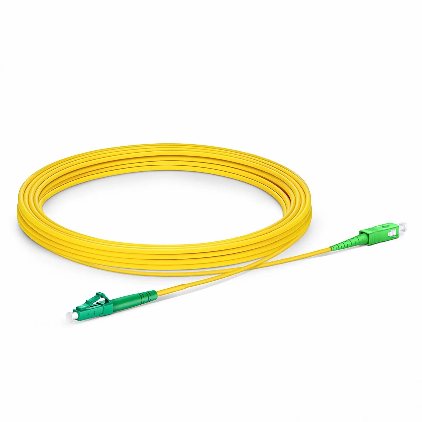 7m (23ft) Fiber Patch Cable, 1 Fiber, LC APC Simplex to SC APC Simplex, Single Mode (OS2), Riser (OFNR), 2.0mm, Tight-Buffered, Yellow