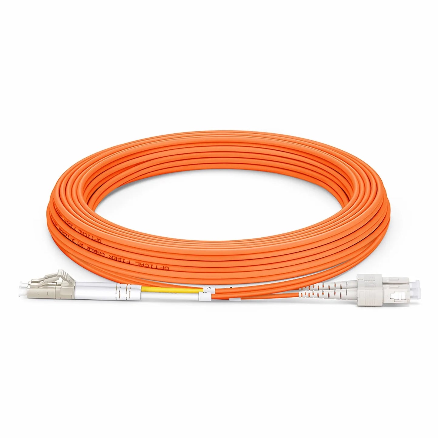 5m (16ft) Fiber Patch Cable, 2 Fibers, G.651, LC UPC Duplex to SC UPC Duplex, Multimode (OM1), Riser (OFNR), 2.0mm, Tight-Buffered, Orange