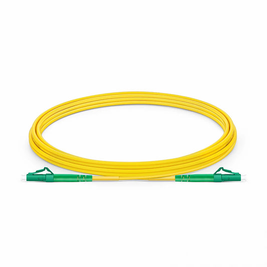 3m (10ft) Fiber Patch Cable, 1 Fiber, LC APC Simplex to LC APC Simplex, Single Mode (OS2), Riser (OFNR), 2.0mm, Tight-Buffered, Yellow