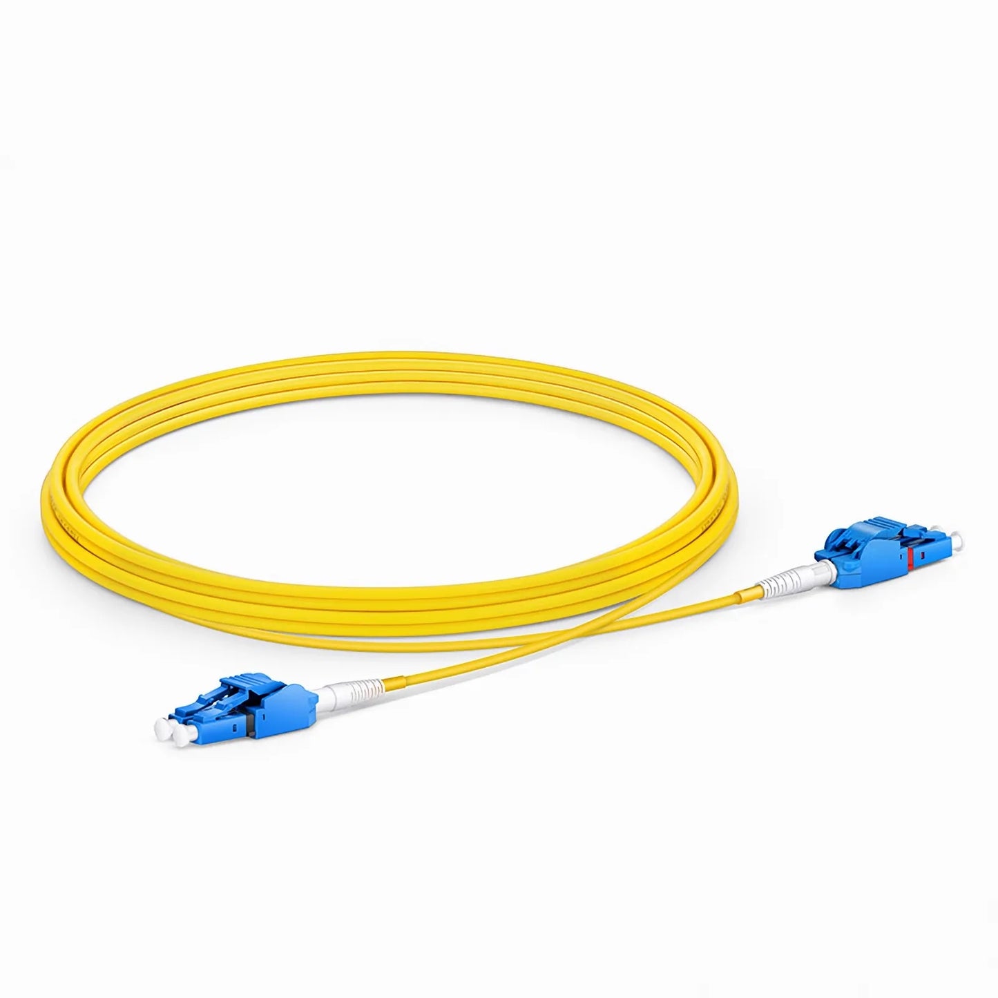 3m (10ft) Fiber Patch Cable, 2 Fibers, LC UPC Duplex to LC UPC Duplex Switchable Clip Uniboot, Single Mode (OS2), Riser (OFNR), 2.0mm, Yellow