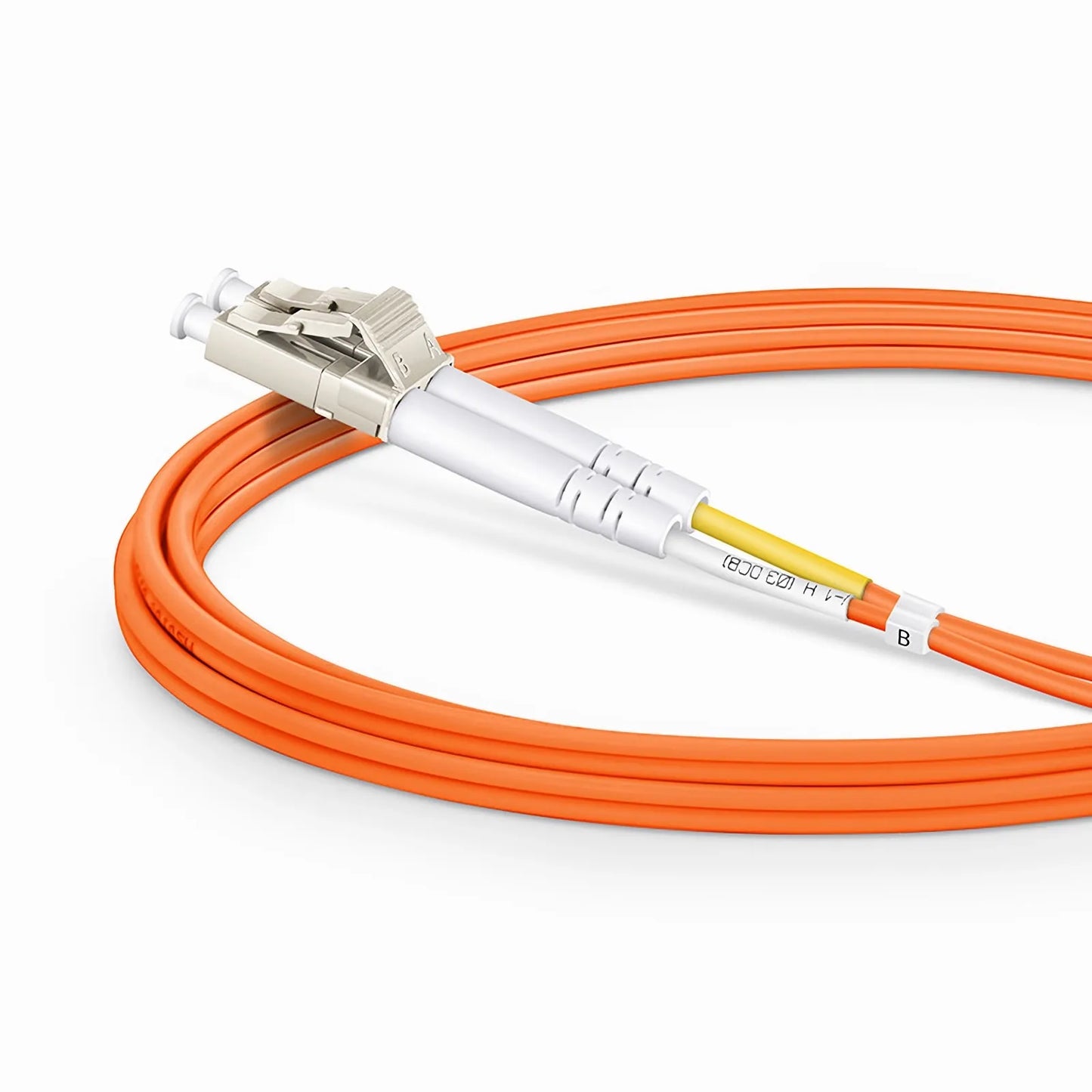 2m (7ft) Fiber Patch Cable, 2 Fibers, G.651, LC UPC Duplex to SC UPC Duplex, Multimode (OM1), Riser (OFNR), 2.0mm, Tight-Buffered, Orange