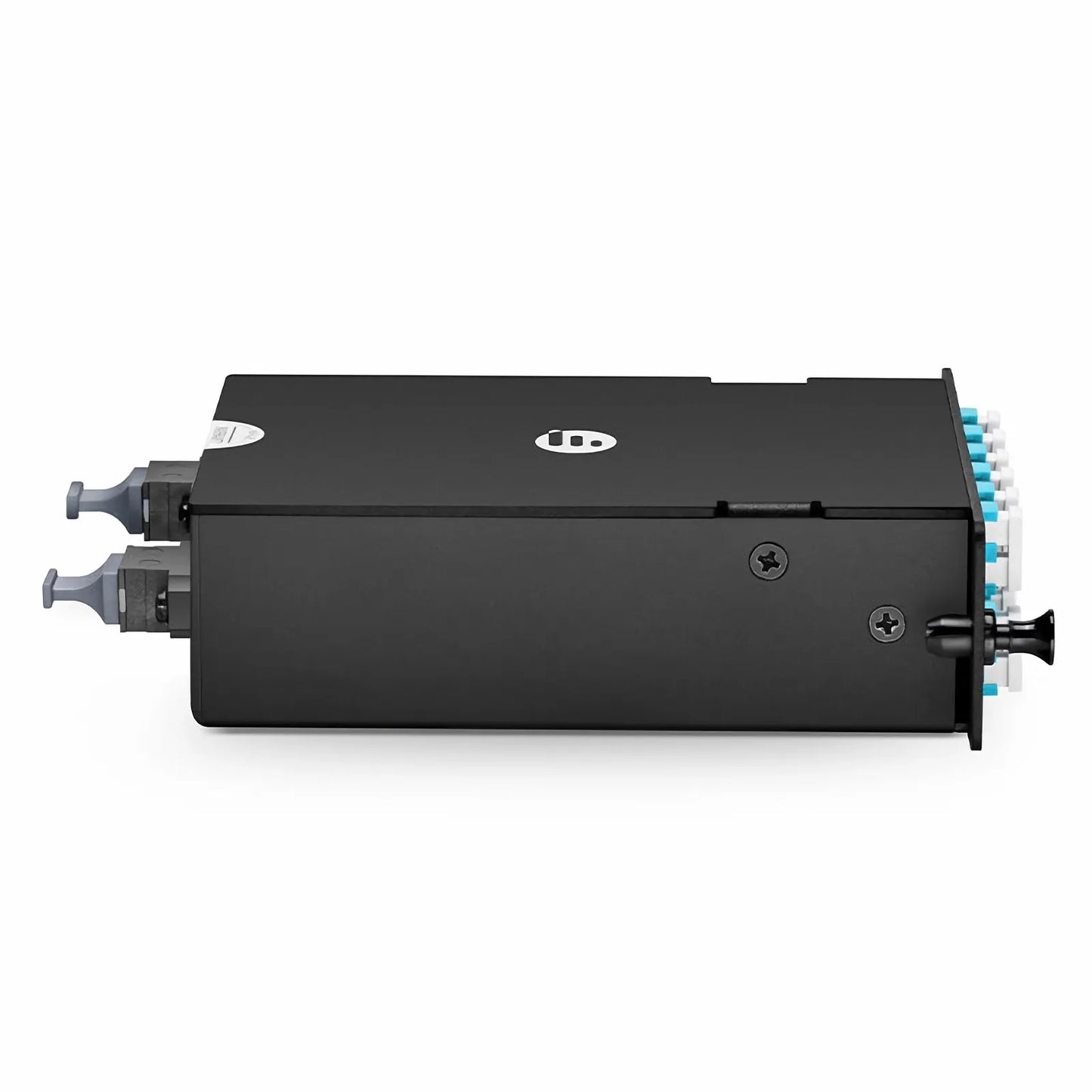 FHD™ MTP®-LC Cassette, OM4 Multimode, Type A, 24 Fibers, 2 x MTP®-12 (Male) to 12 x LC Duplex (Aqua), 0.35dB Max.