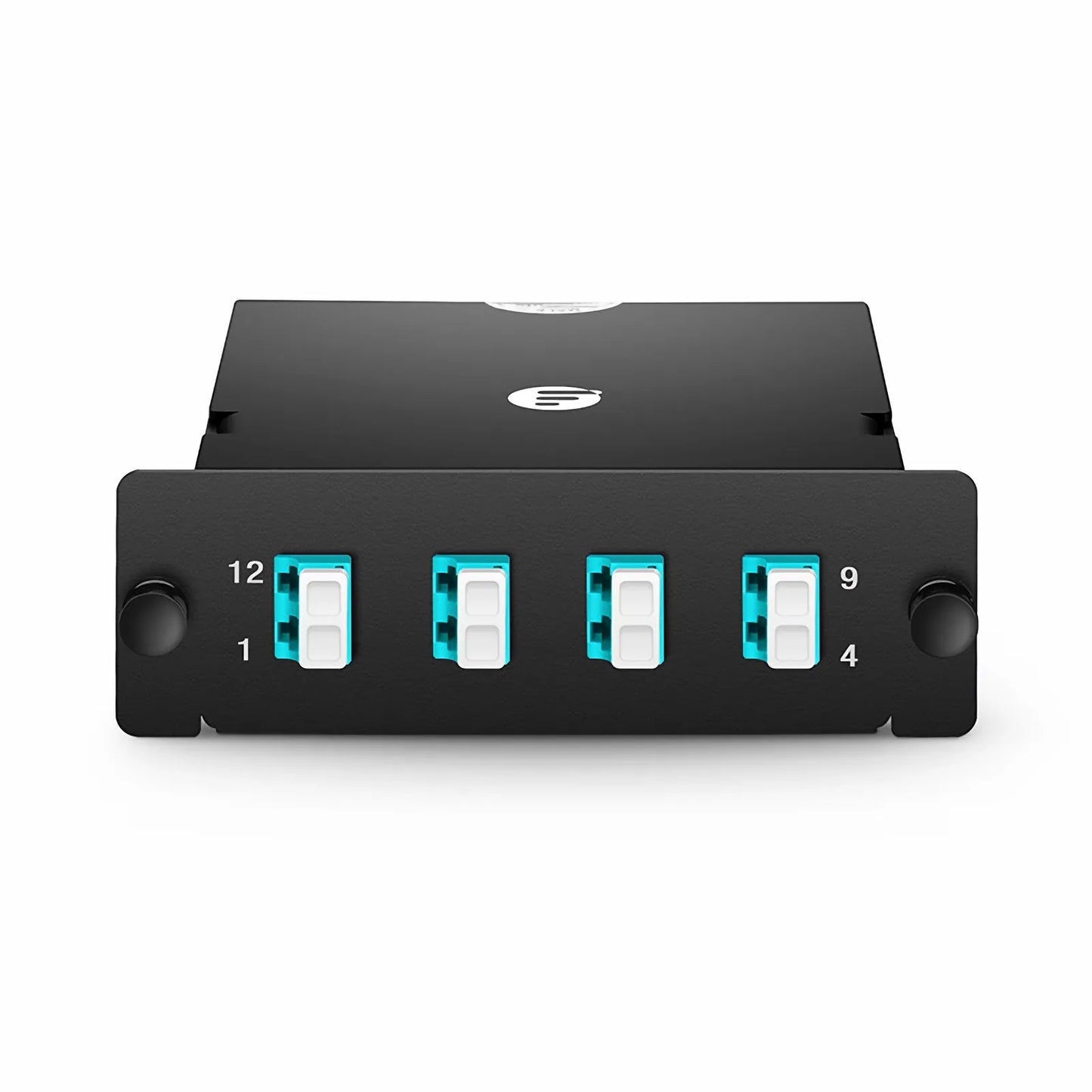 FHD™ MTP®-LC Cassette, OM4 Multimode, Universal, 8 Fibers, MTP®-8 (Male) to 4 x LC Duplex (Aqua), 0.35dB Max.