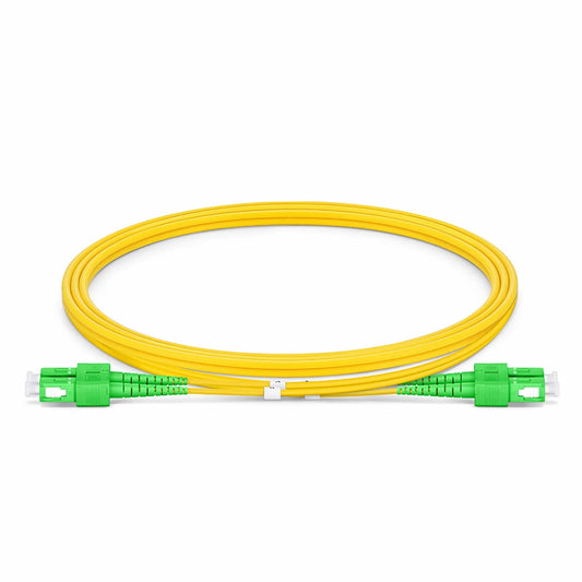 1m (3ft) Fiber Patch Cable, 2 Fibers, SC APC Duplex to SC APC Duplex, Single Mode (OS2), LSZH, 2.0mm, Tight-Buffered, Yellow