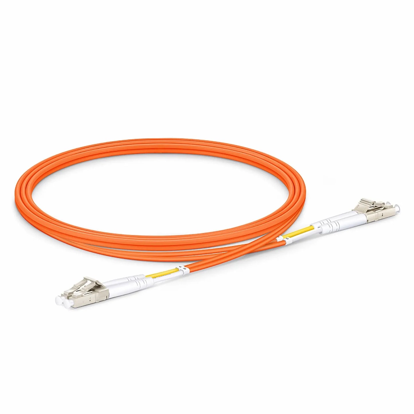 1m (3ft) Fiber Patch Cable, 2 Fibers, G.651, LC UPC Duplex to LC UPC Duplex, Multimode (OM1), Riser (OFNR), 2.0mm, Tight-Buffered, Orange