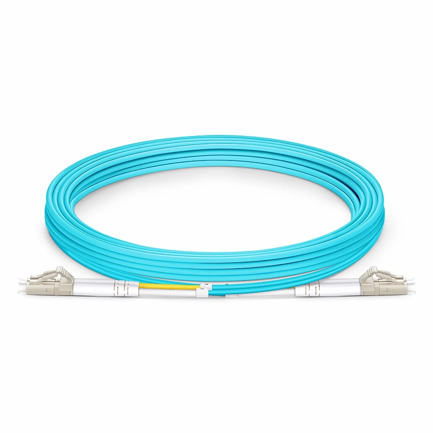 3m (10ft) Fiber Patch Cable, 2 Fibers, Ultra Low Loss, LC UPC Duplex to LC UPC Duplex, Multimode (OM4), Riser (OFNR), 2.0mm, Typical 0.08dB IL, Tight-Buffered, Aqua