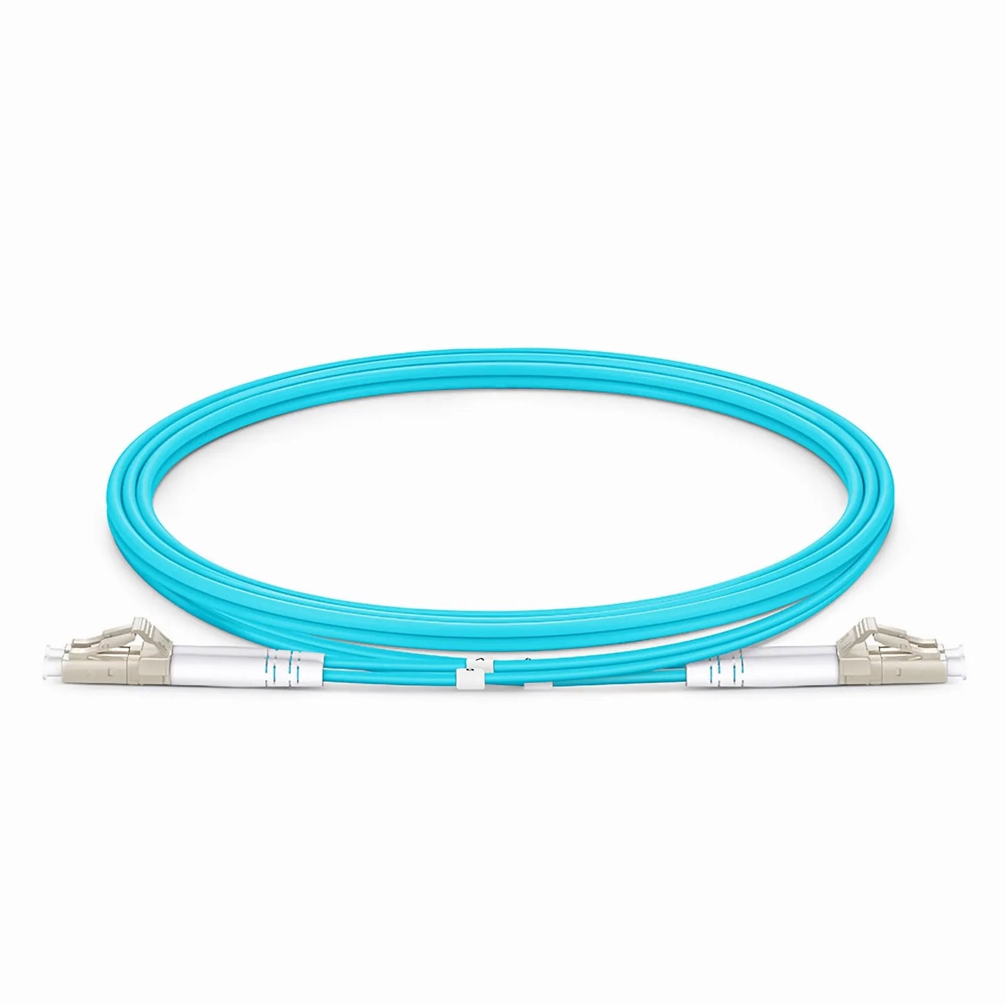 1m (3ft) Armored Fiber Patch Cable, 2 Fibers, LC UPC Duplex to LC UPC Duplex, Multimode (OM4), Riser (OFCR), 3.0mm, Aqua