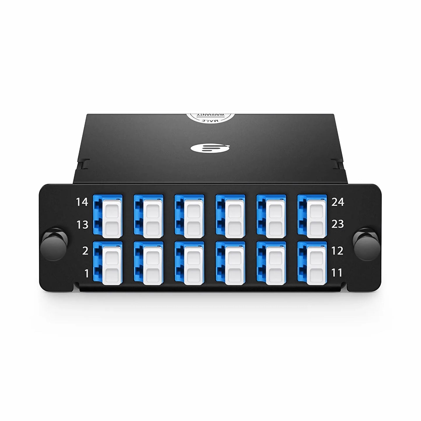 FHD™ MTP®-LC Cassette, OS2 Single Mode, Type AF, 24 Fibers, 2 x MTP®-12 (Male) to 12 x LC Duplex (Blue), 0.35dB Max.
