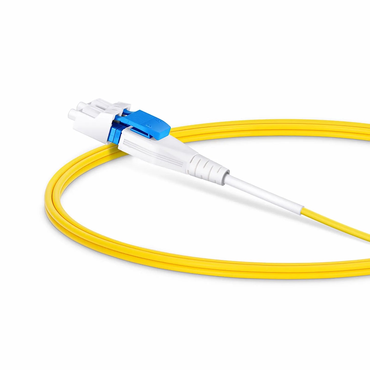 1m (3ft) Fiber Patch Cable, 2 Fibers, CS™ UPC Duplex to LC UPC Duplex Flat Clip Uniboot, Single Mode (OS2), Riser (OFNR), 2.0mm, Yellow, for 200/400G Network Connection