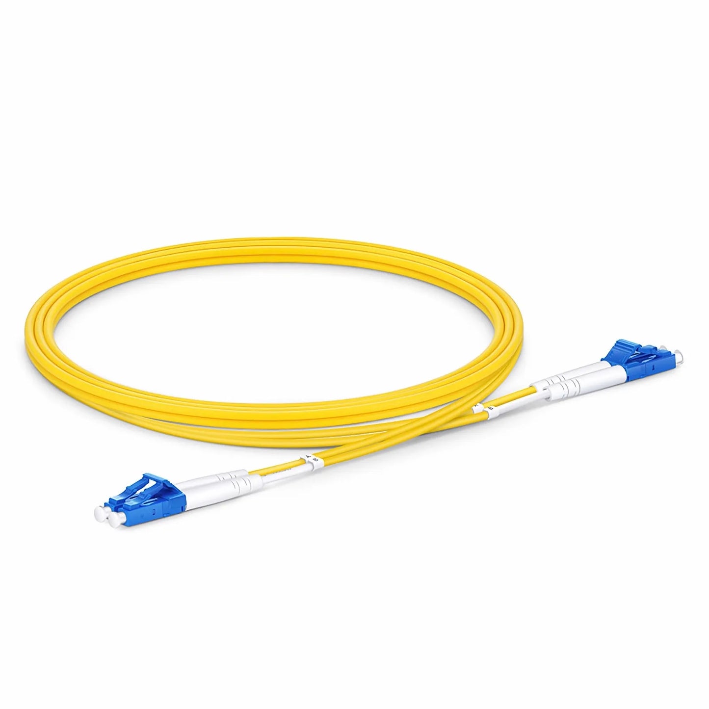 1.5m (5ft) Fiber Patch Cable, 2 Fibers, LC UPC Duplex to LC UPC Duplex, Single Mode (OS2), LSZH, 2.0mm, Tight-Buffered, Yellow