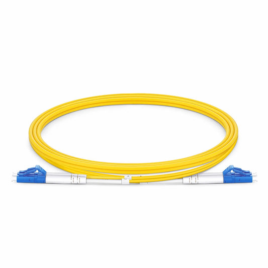 1.5m (5ft) Fiber Patch Cable, 2 Fibers, LC UPC Duplex to LC UPC Duplex, Single Mode (OS2), LSZH, 2.0mm, Tight-Buffered, Yellow