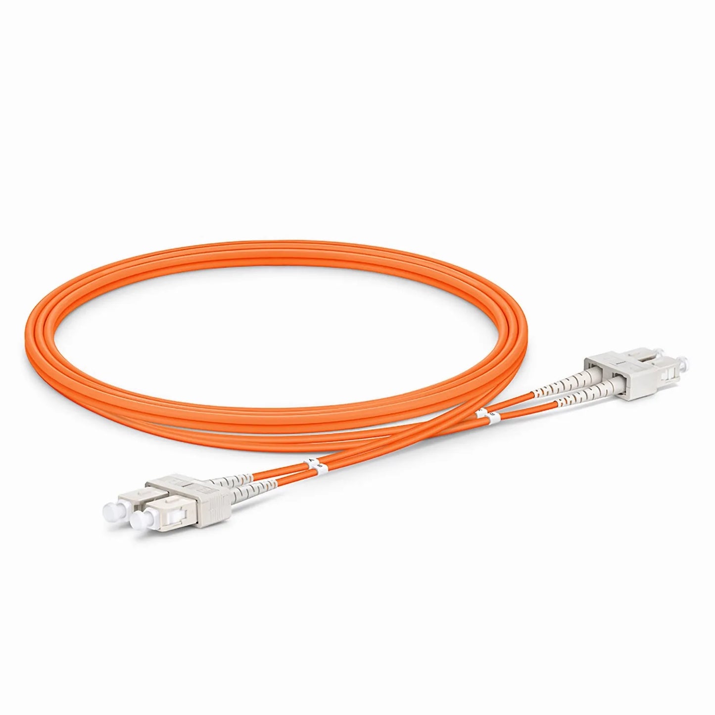 1m (3ft) Fiber Patch Cable, 2 Fibers, SC UPC Duplex to SC UPC Duplex, Multimode (OM2), Riser (OFNR), 2.0mm, Tight-Buffered, Orange
