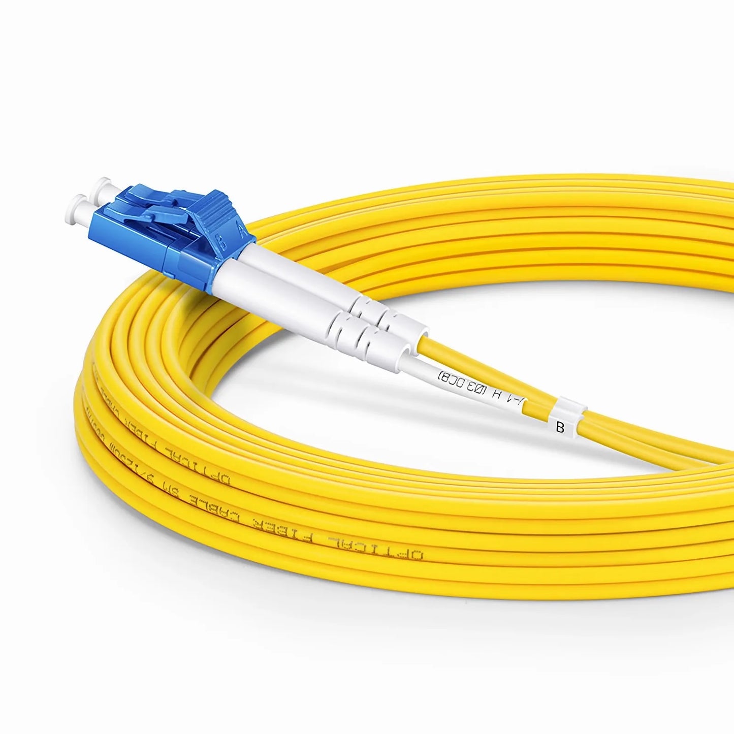 5m (16ft) Fiber Patch Cable, 2 Fibers, LC UPC Duplex to ST UPC, Single Mode (OS2), Riser (OFNR), 2.0mm, Tight-Buffered, Yellow