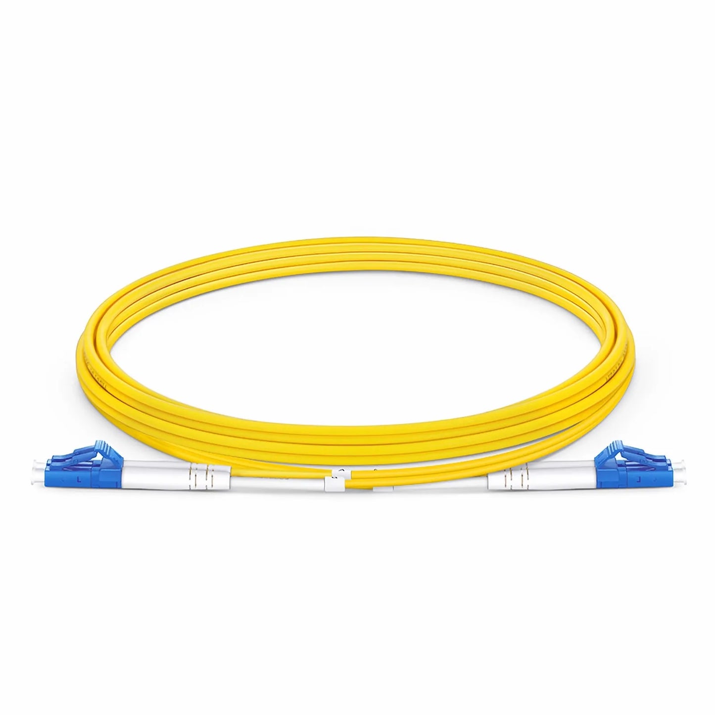 2m (7ft) Fiber Patch Cable, 2 Fibers, LC UPC Duplex to LC UPC Duplex, Single Mode (OS2), Riser (OFNR), 2.0mm, Tight-Buffered, Yellow, 10 Pcs/Pack