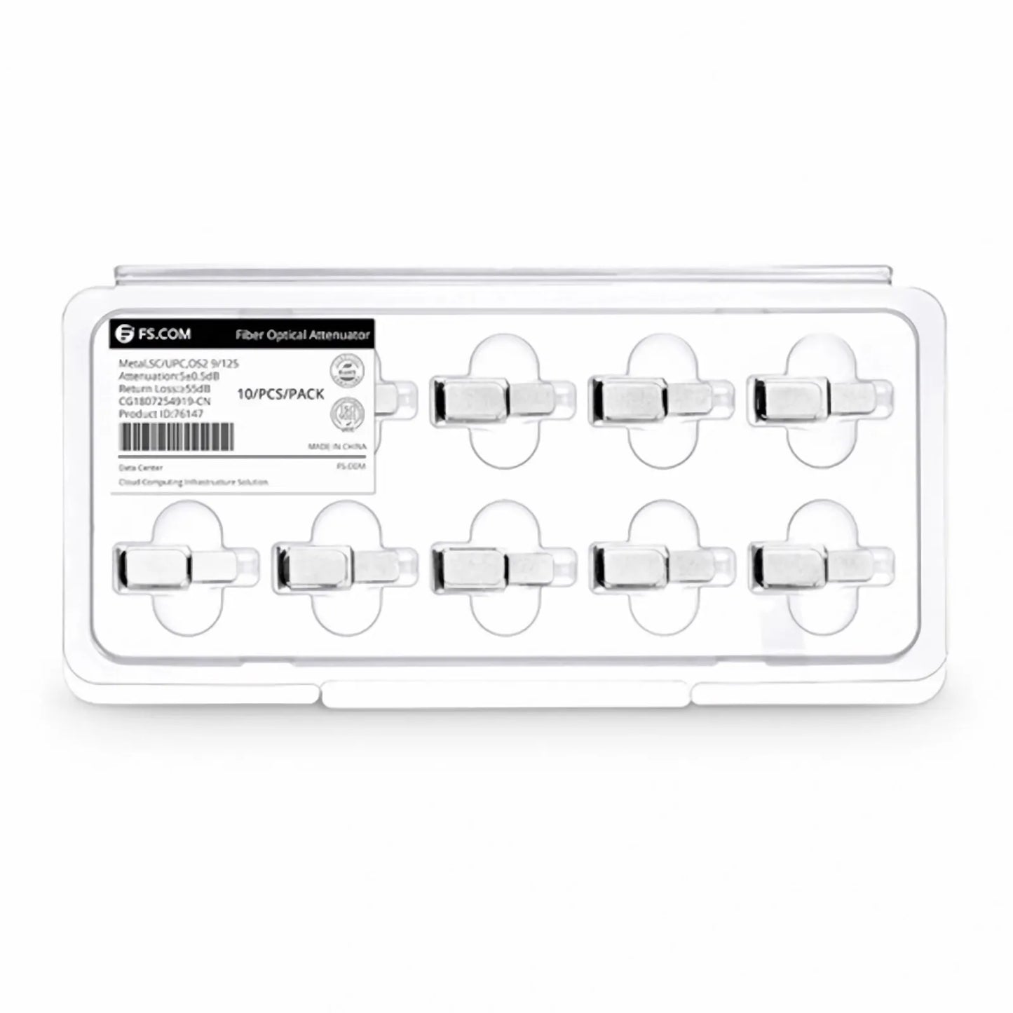 SC/UPC Singlemode Fixed Fiber Optic Attenuator, Male-Female, 5dB (10pcs/Pack)