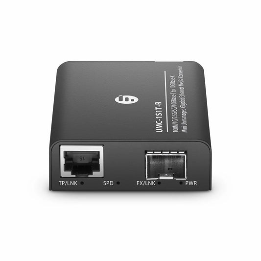 Mini Unmanaged 1x 100M/1G/2.5G/5G/10GBase-T RJ45 to 1x 10GBase-X SFP+ 10Gigabit Ethernet Media Converter, European Plug Standard