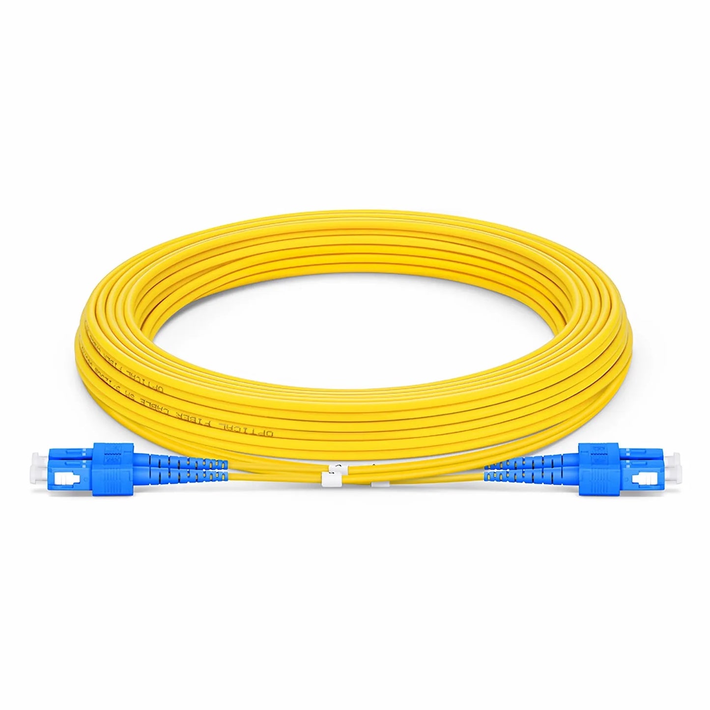 5m (16ft) Fiber Patch Cable, 2 Fibers, SC UPC Duplex to SC UPC Duplex, Single Mode (OS2), Riser (OFNR), 2.0mm, Tight-Buffered, Yellow
