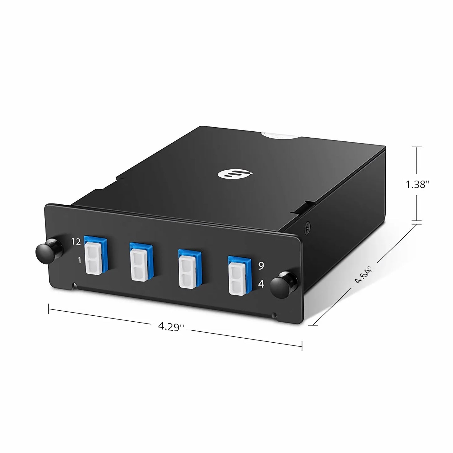 FHD™ MTP®-LC Cassette, OS2 Single Mode, Universal, 8 Fibers, MTP®-8 (Male) to 4 x LC Duplex (Blue), 0.35dB Max.