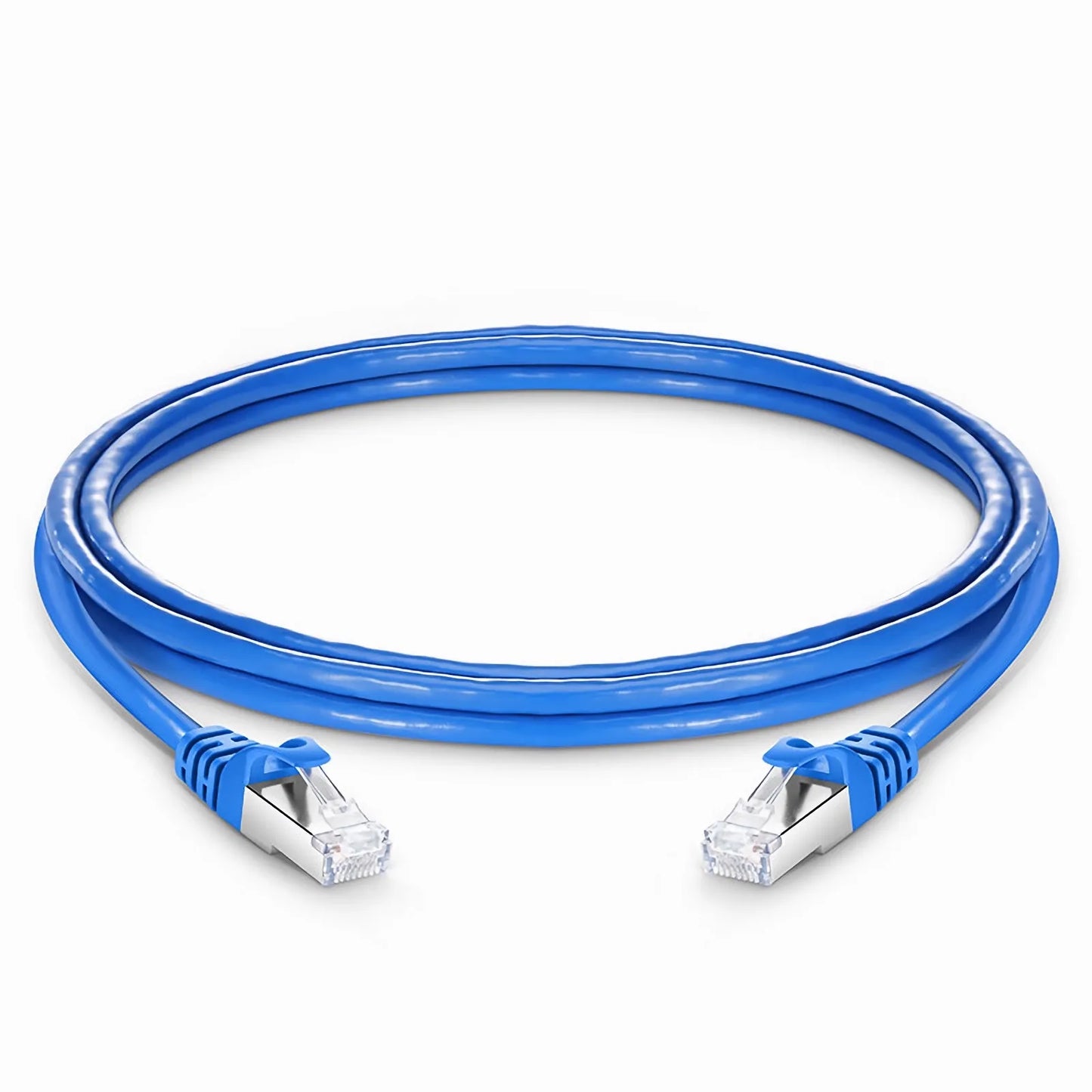 7ft (2.1m) Cat6 26AWG Snagless Shielded (S/FTP) PVC CM Ethernet Network Patch Cable, Blue