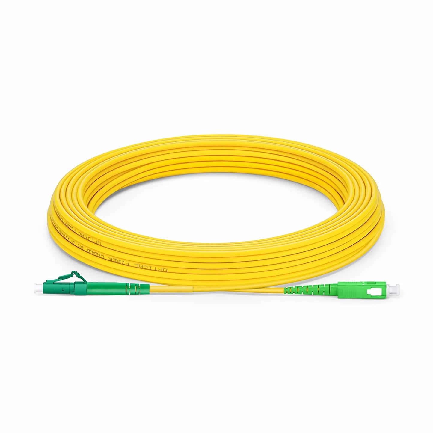 10m (33ft) Fiber Patch Cable, 1 Fiber, LC APC Simplex to SC APC Simplex, Single Mode (OS2), Riser (OFNR), 2.0mm, Tight-Buffered, Yellow
